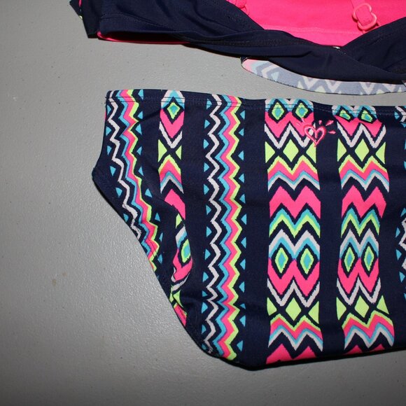 Multi Color 2 Pcs Justice Bikini Swimsuit Size 14 - Picture 9 of 11